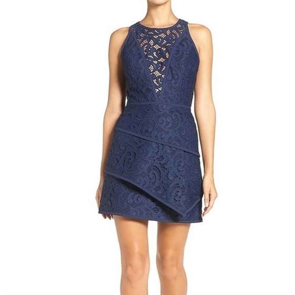 BCBG Hannah scroll lace dress
